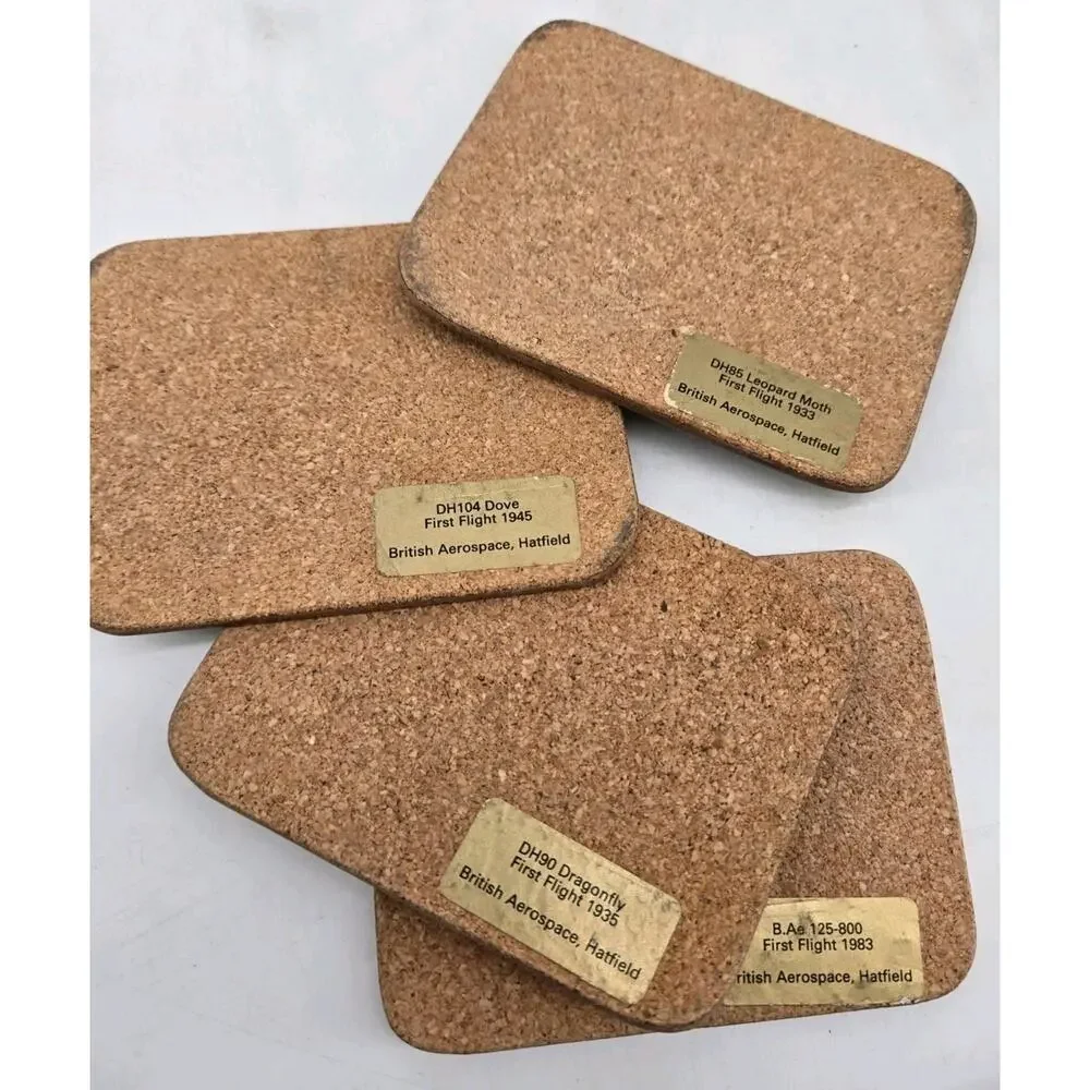 4 Vintage 50 Years of Business Aircraft Coasters From British Aerospace